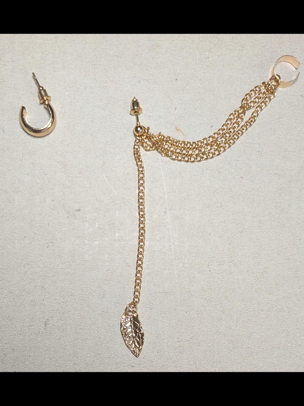 Golden Leaf Drop Chain Earring - Women Jewelry